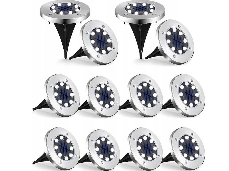 *HIT* Lampki LED 12 sztuk Mocne Wydajne na ogród dysk solarna EKO