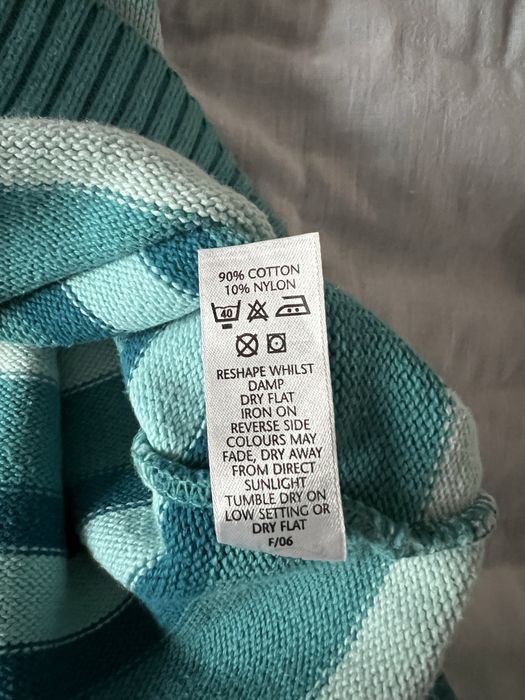 Sweterek w paski niebieski turkusowy bawełniany