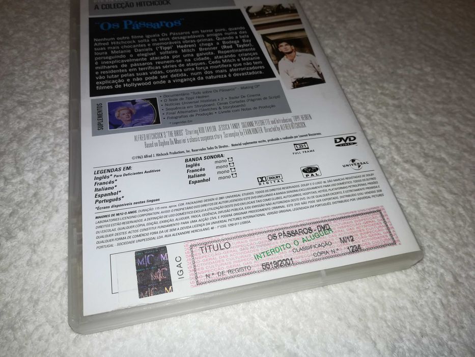os pássaros (dvd) filme de alfred hitchcock