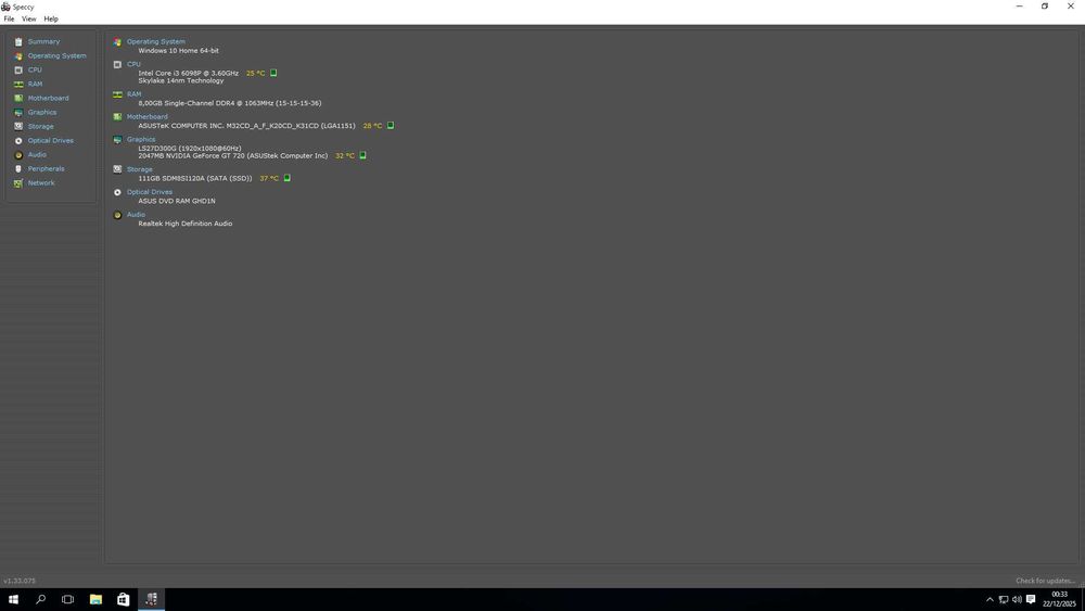 PC Asus | I3 | SSD 111 GB KINGSTON | 8GB DDR4 | GT 720 2 GB