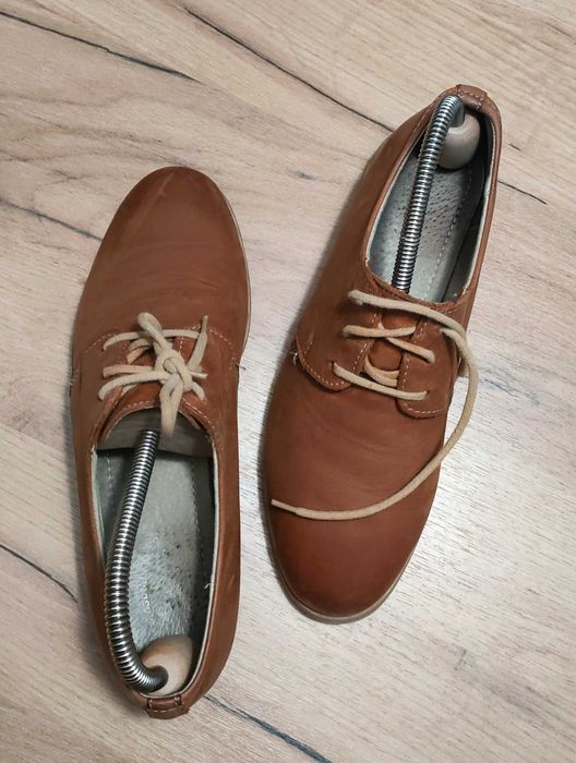Koniakowe półbuty oksfordki 37 skóra
