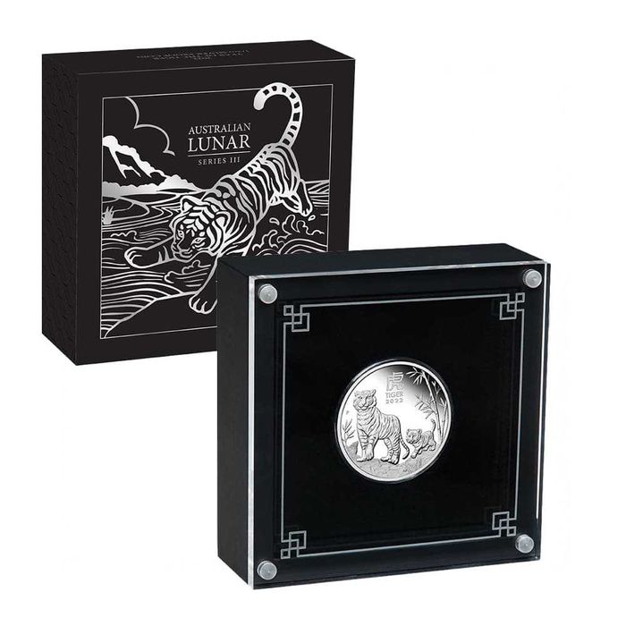 Серебряная монета Год Тигра 2022 Австралии Лунный III Пруф 31.1