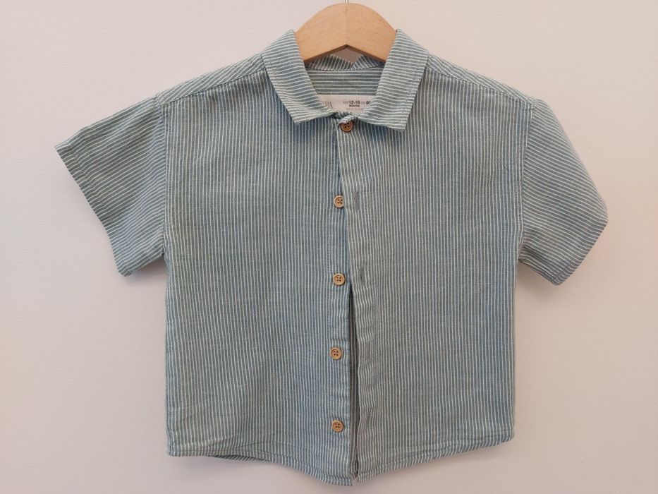 Camisa manga curta bebé palmeiras Zara 18 meses 86 cm