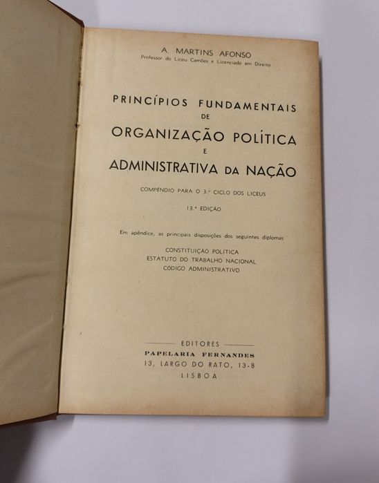 Princípios fundamentais de organização política e administrativa da Na