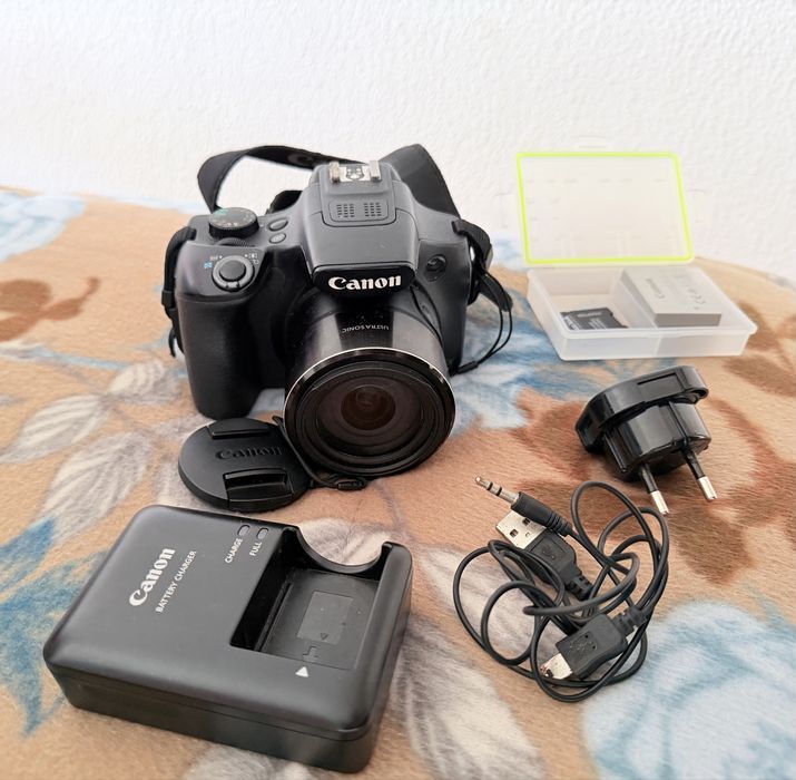 Câmara Canon PowerShot SX60 HS + Extras – Excelente para fotografia e vídeo