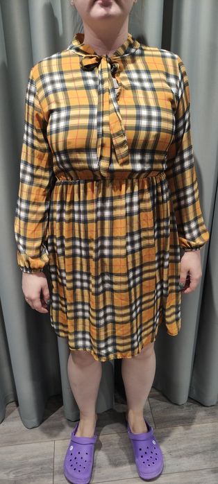 Сукня жовта в клітинку answear