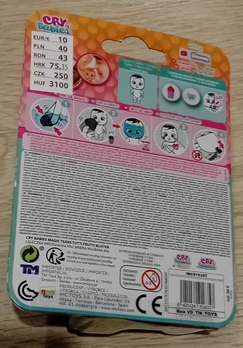Cry Babies Tutti Frutti - laleczka płacząca kolorowo (jabłuszko)