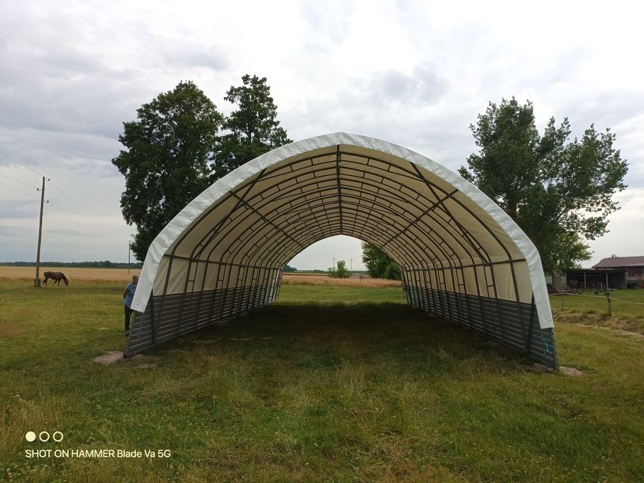 Hala łukowa wiata namiot słoma bydło drób maszyny