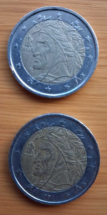 Moedas 2 euros Itália Dante Alighieri