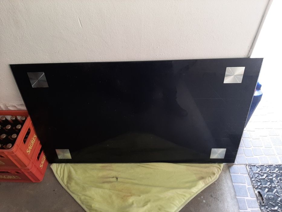 Tampo de vidro preto para mesa