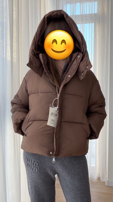 Куртка жіноча  пуфер пуховик  зима осінь коричнева шоколадна