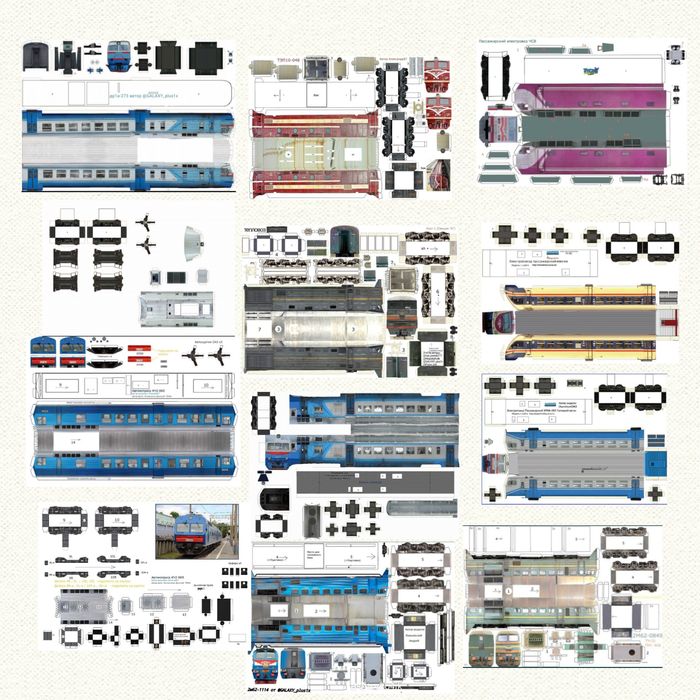 Шаблоны поездов, получаются красивые и качественные модели
