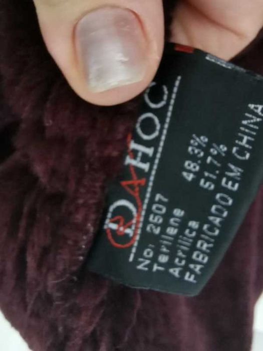 Casaco bordeaux unissexo, imitação camurça