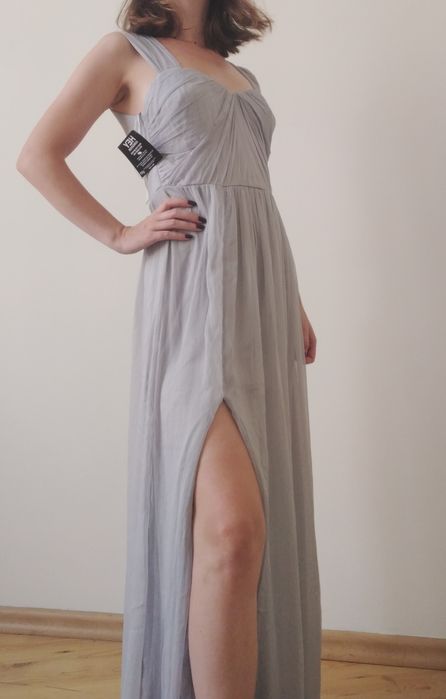 Błękitna sukienka maxi idealna na wesele,rozmiar 36