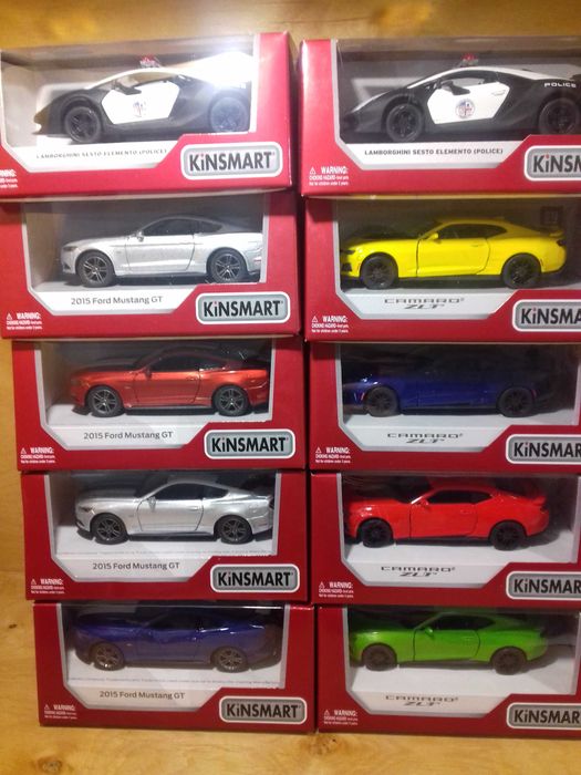 Модельки машин Mustang, Huracan, Police, Camaro Kinsmart Металл відкр