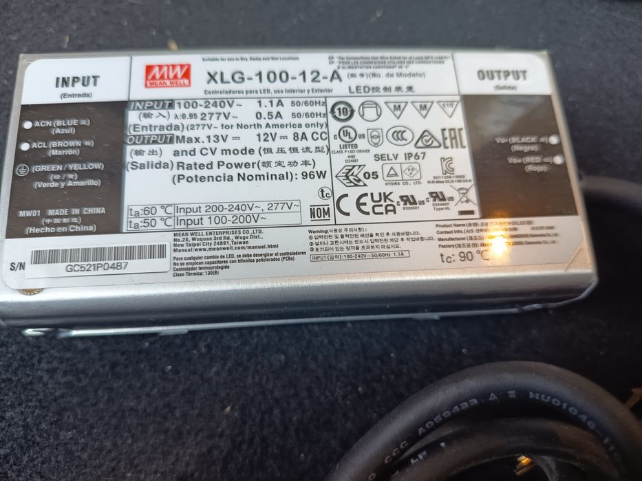 Transformador XLG-100-12-A Mean Well