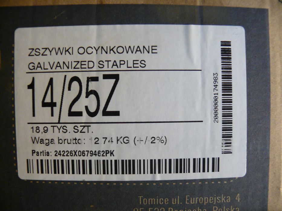 Zszywki tapicerskie BIZON