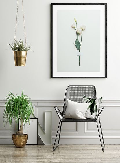 Plakat kwiatów! Kwiaty skandi skandynawski loft minimalizm szary