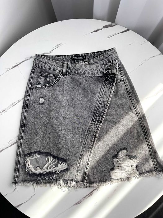 Спідниця джинсова сіра міні розімір S Zara
