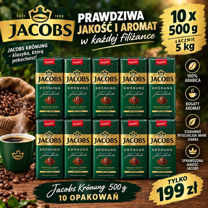 Kawa Jacobs Kronung 500g Mielona x 10 opakowań