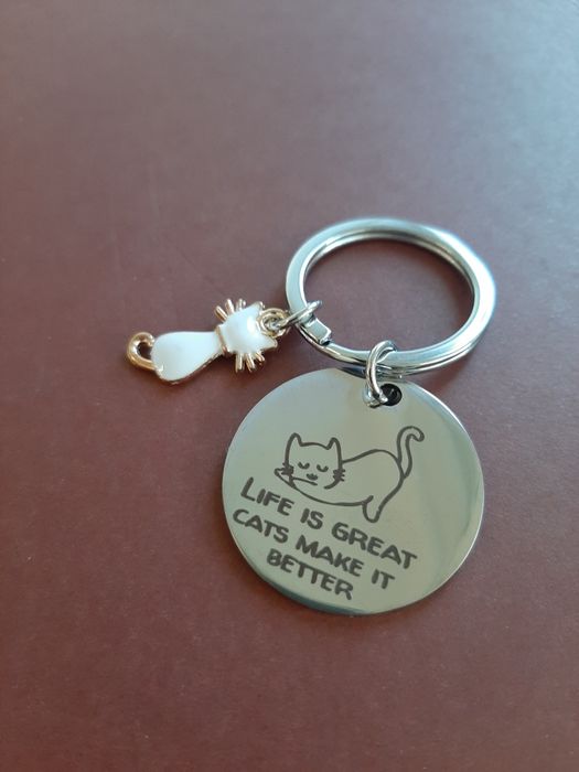 Porta-chaves / Chaveiro em Aço Cats