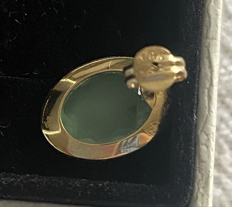 Nowe Kolczyki  złote z Awenturynem