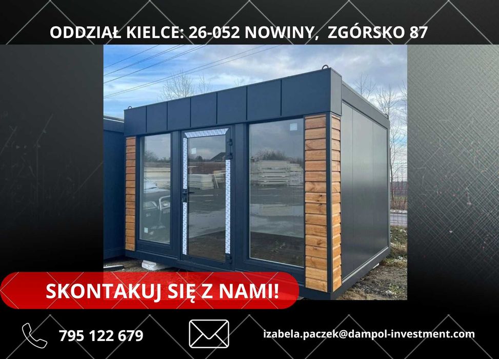 Pawilon/Kontener 4x3  m całoroczny handlowy biurowy, kiosk