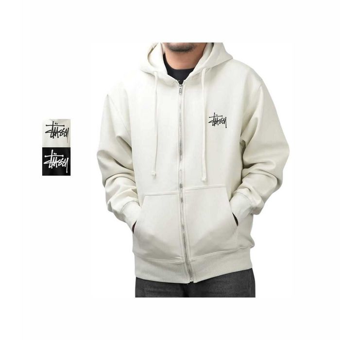 Худі Stussy Basic Zip Hoodie White \ Black