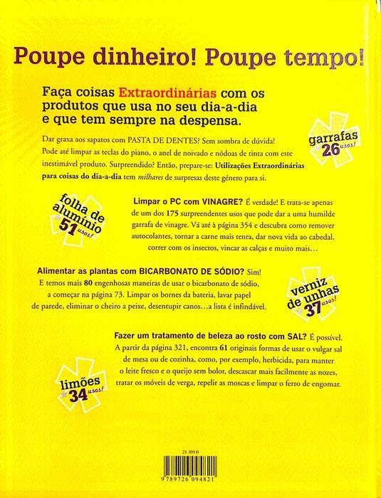 Livro "UTILIZAÇÕES EXTRAORDINÁRIAS" para coisas do dia-a-dia