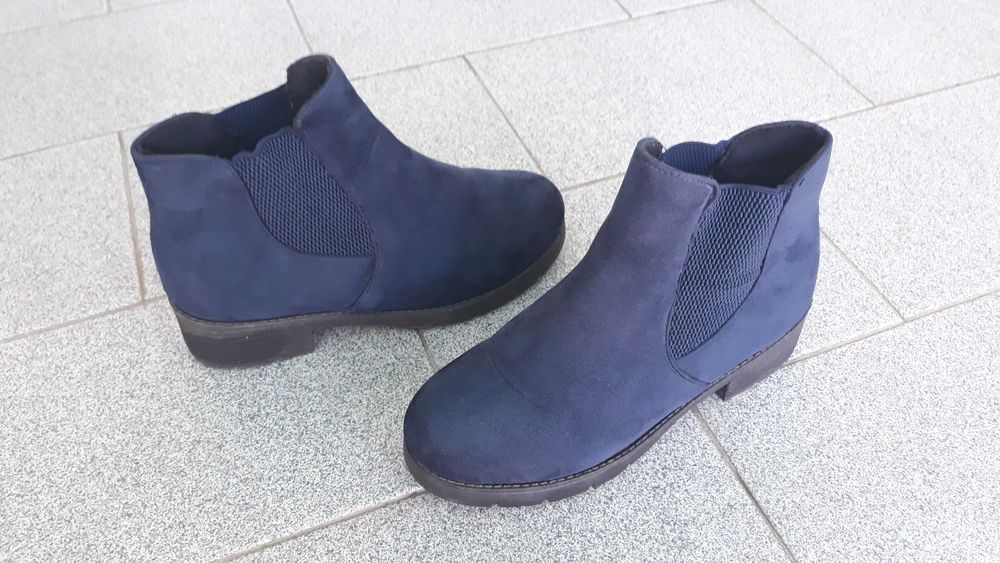Botas azuis de camurça
