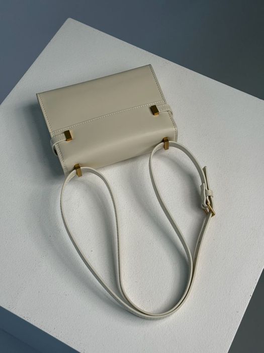 Сумка YSL Yves Saint Laurent Manhattan Mini шкіра | кремова та чорна