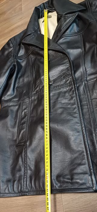 Шкіряна плащ куртка