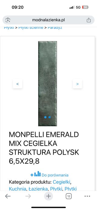 Paradyż Monpelli Emerald płytki cegiełka