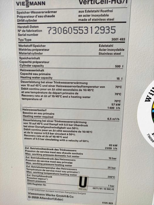 Bojler nierdzewny 500 L VIESSMANN wężownica GWARANCJA