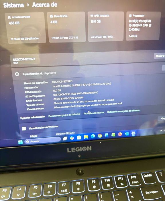 Lenovo Legion Y540|15.6" FullHD|i5-9300HF|16G Ram|Ssd 500G|GTX1650 4Gb