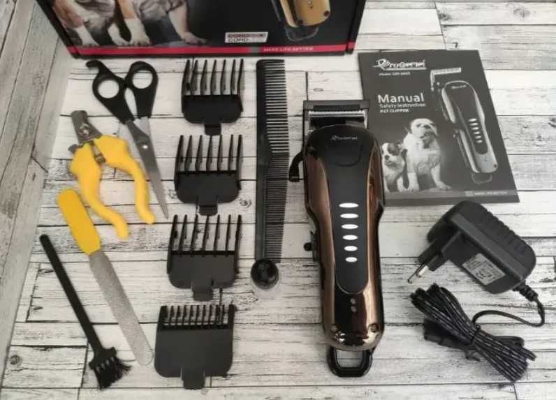 Машинка для стриження собак і котів geemy gm 6063 і 4 насадками