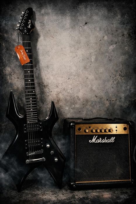 Gitara elektryczna Harley Benton plus wzmacniacz Marshall