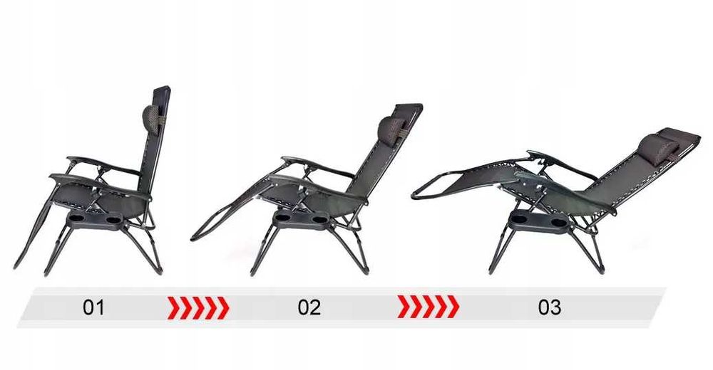 Шезлонг лежак с подстаканником Zero GRAVITY XXL до 120кг крісло пляжне