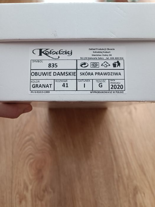 Kołodziej buty damskie półbuty  skóra naturalna rzepy 41
