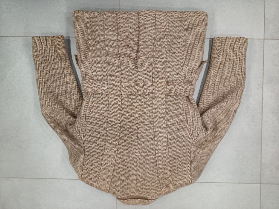 Vintage Harris Tweed ręcznie tkany szkocki płaszcz z wełny lata 60-70