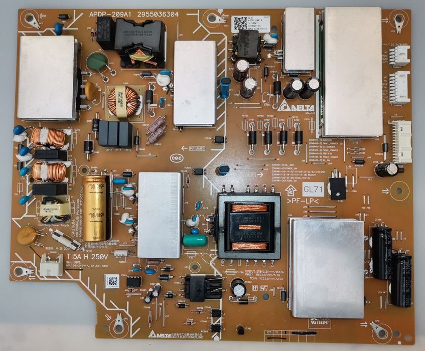 Fonte de alimentação Delta APDP-209A1 Sony KD-55XE7096
