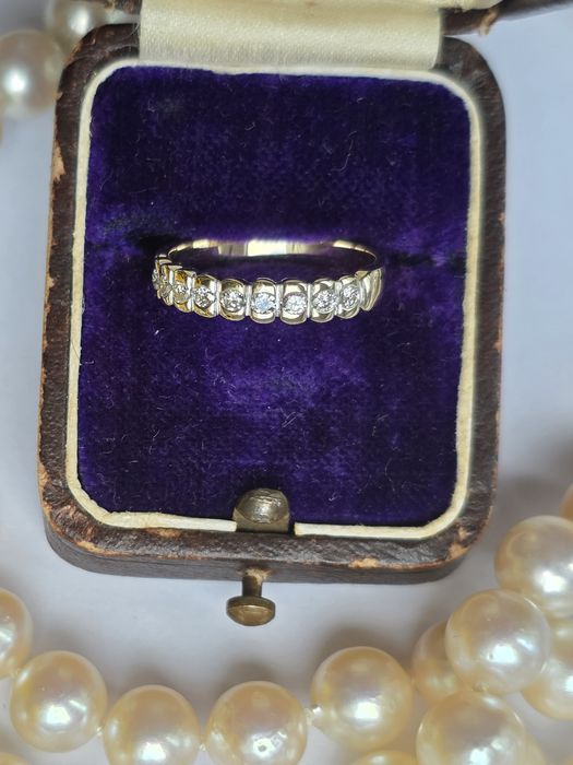 R.11 Obrączka Pierścionek 0.31ct dobre Diamenty gh/vs  Złoto 750 WYCENA