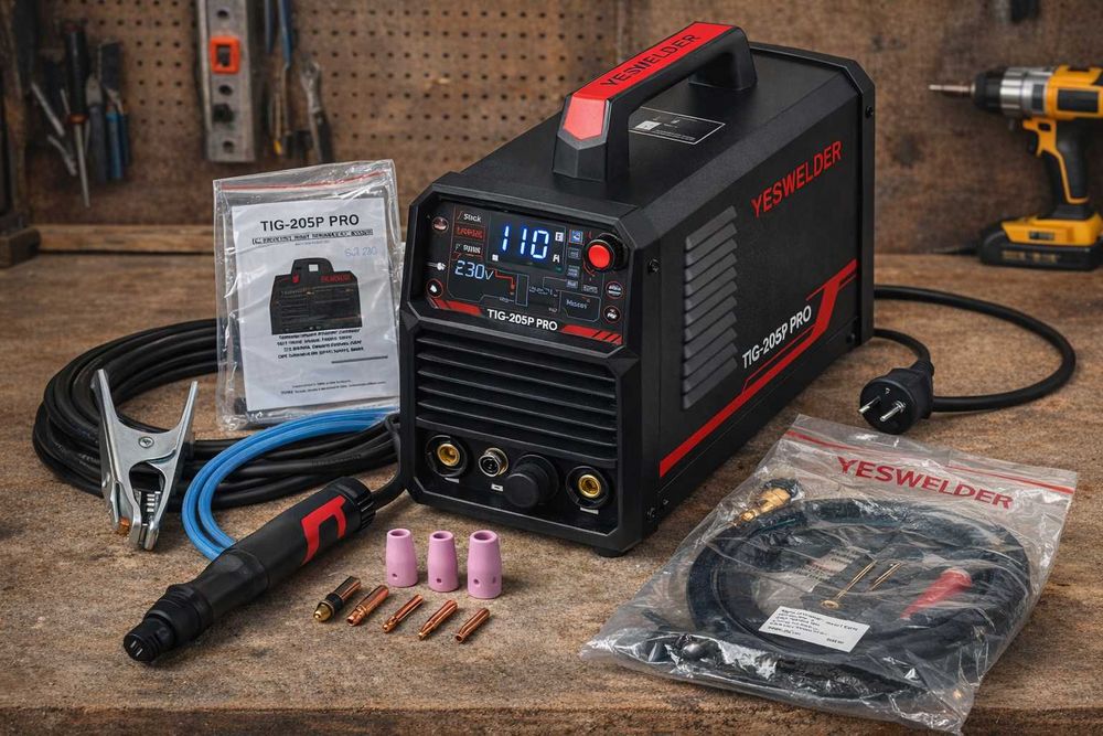 YESWELDER TIG-205P PRO Spawarka TIG z dużym wyświetlaczem LED
