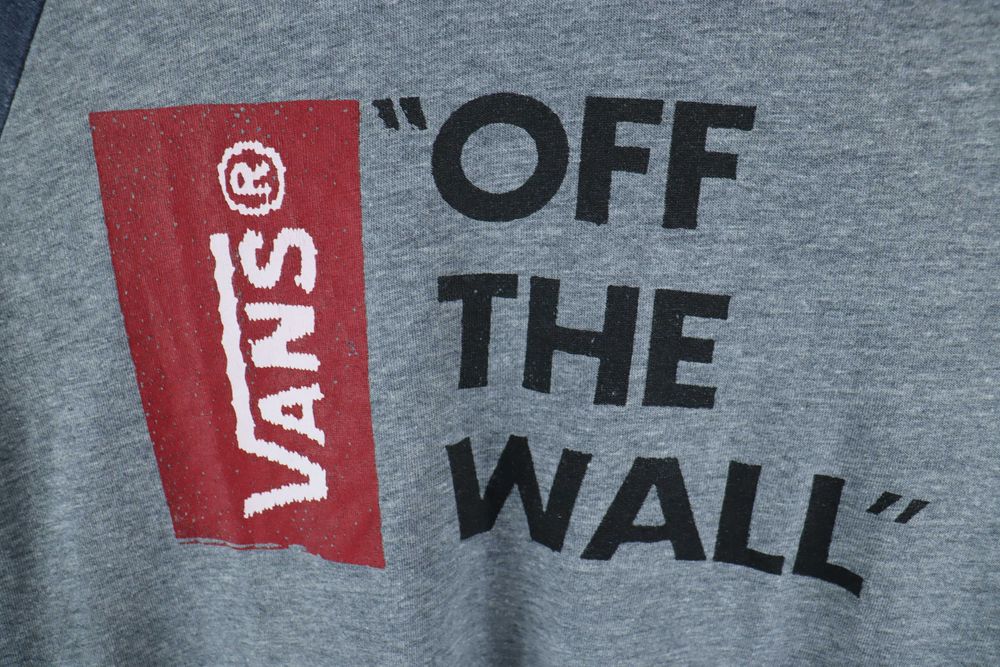 Vans off the wall męska koszulka z rękawem 3/4 t-shirt duże logo S
