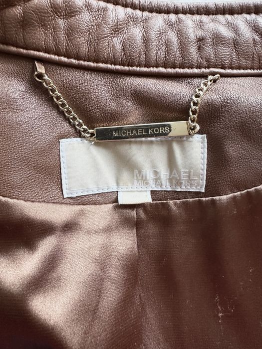 Casaco em pele Michael Kors camel