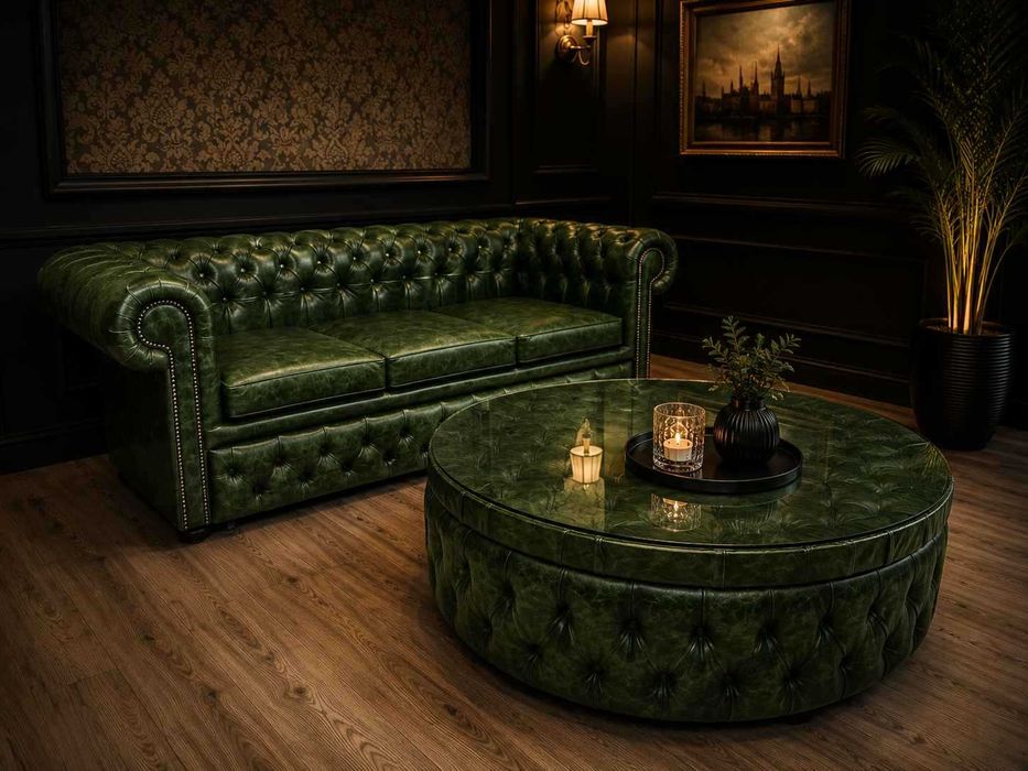 Ława Chesterfield Prestige – skóra bydlęca