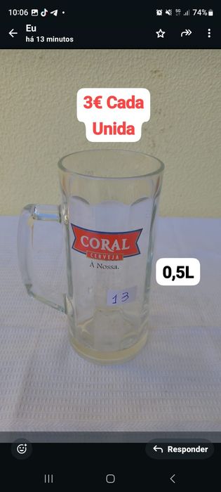 Canecas de cerveja marca Coral