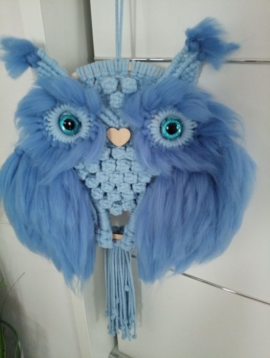 Sówka makrama na ścianę, handmade