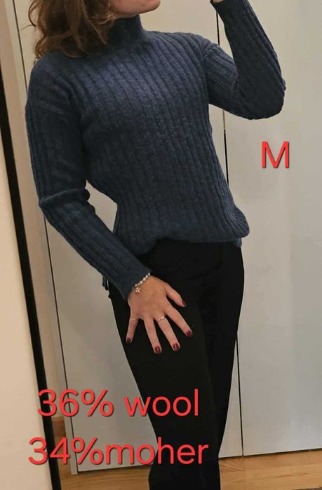 Morski wełniany sweter