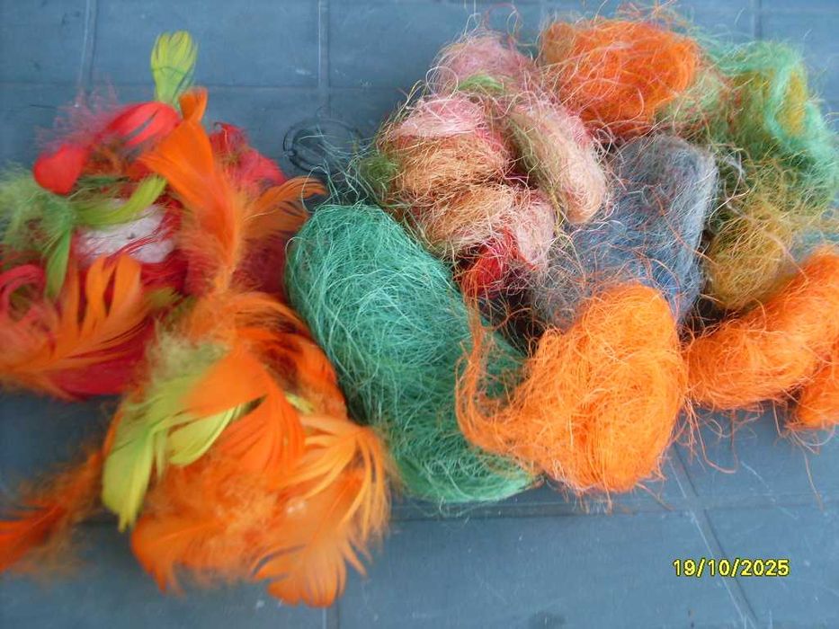 sizal dekoracja , nici dekoracyjne, włókno sizalowe piórka dekoracyjne